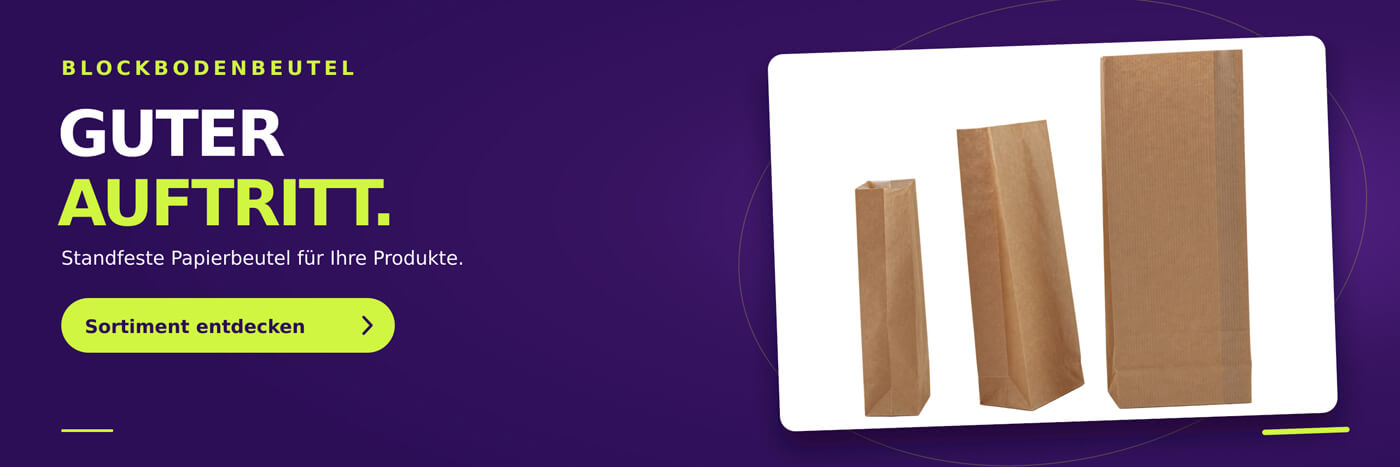 Standfeste Papierbeutel für Ihre Produkte.