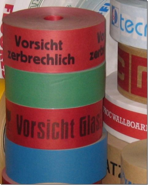 Gummed/Wet Tape white 60 mm x 200 running meters, 9 boxes = 108 rolls