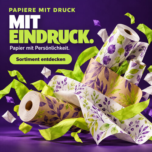 Bedruckte Papiere mit dekorativen Motiven