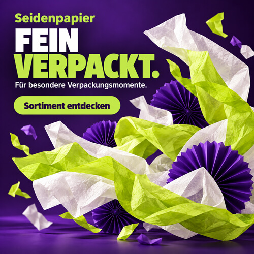 Weißes und farbiges Seidenpapier zum Verpacken