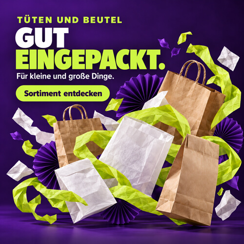 Papiertragetaschen, Kraftpapierbeutel und Pergaminbeutel